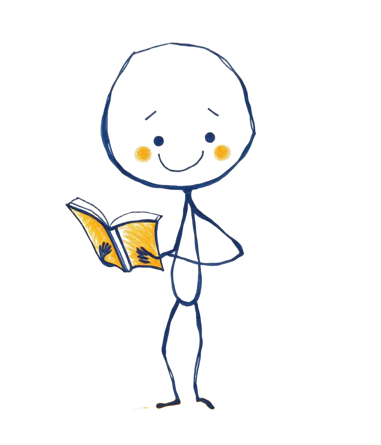 Illustrated placeholder portrait of the instructor holding a book